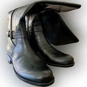 Naturalizer Wide Calf Black Heeled Boots